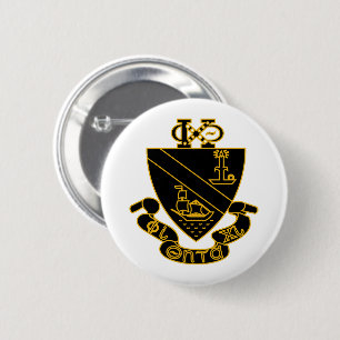 Phi Chi Theta Crest Gold and Black 2 Inch Round Button