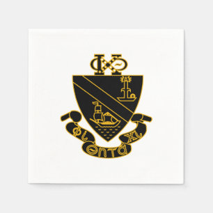 Phi Chi Theta Crest   Gold and Black Napkin