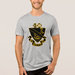 Phi Chi Theta Crest Gold and Black Tri-Blend Shirt