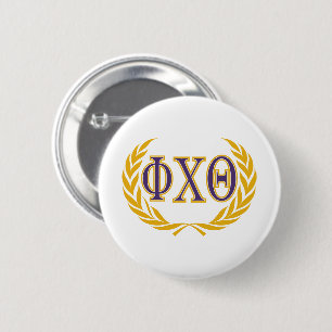 Phi Chi Theta Greek with Wreath 2 Inch Round Button