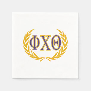 Phi Chi Theta   Greek with Wreath Napkin