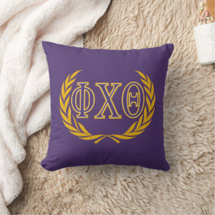Phi Chi Theta Greek with Wreath Throw Pillow