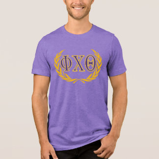 Phi Chi Theta | Greek with Wreath Tri-Blend Shirt