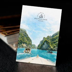 Phi Phi Islands, Thailand Watercolor Souvenir Postcard