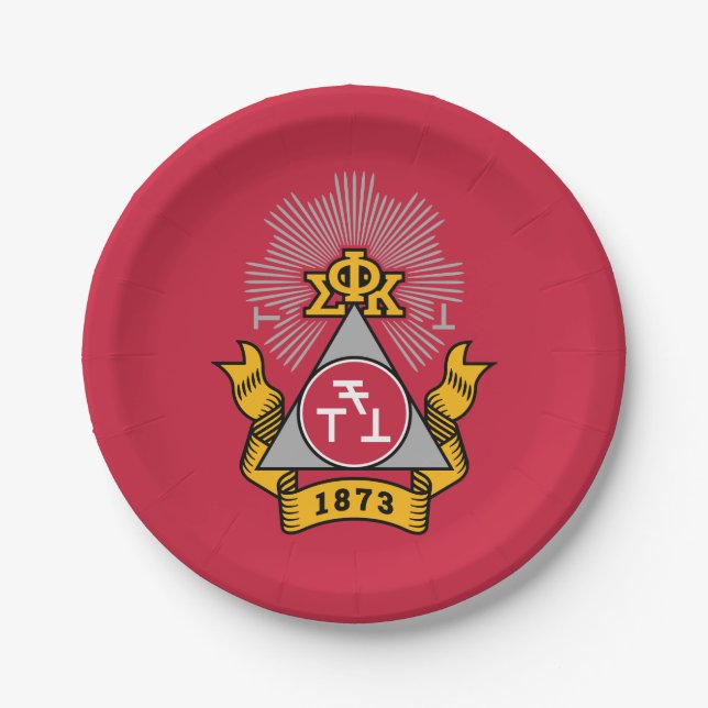 Phi Sigma Kappa Crest Paper Plate (Front)
