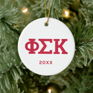 Phi Sigma Kappa Letters Ceramic Ornament