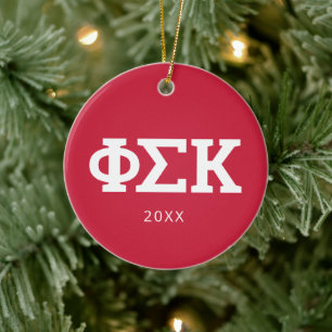 Phi Sigma Kappa Letters Ceramic Ornament