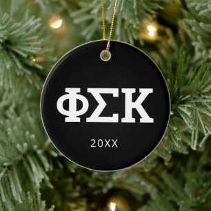 Phi Sigma Kappa Letters Ceramic Ornament