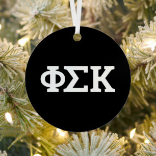 Phi Sigma Kappa Letters Metal Ornament