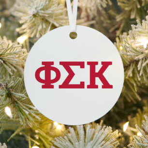 Phi Sigma Kappa Letters Metal Ornament