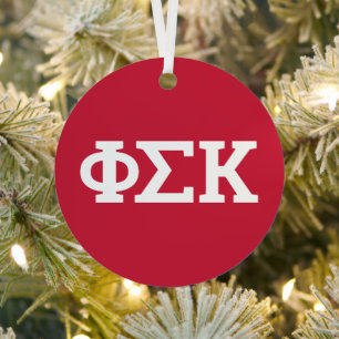 Phi Sigma Kappa Letters Metal Ornament