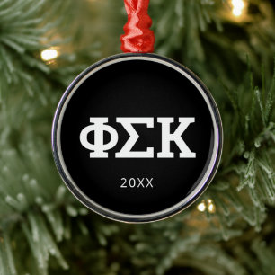 Phi Sigma Kappa Letters Metal Ornament