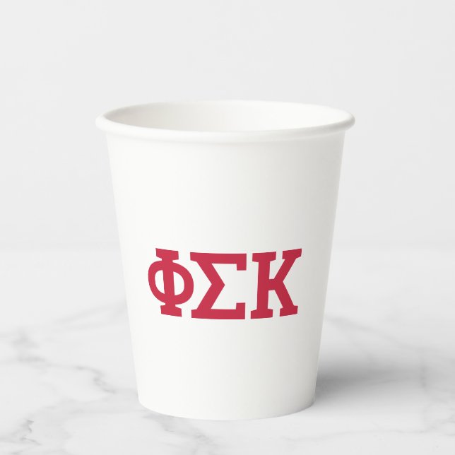 Phi Sigma Kappa Letters Paper Cups (Front)