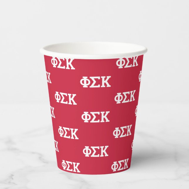 Phi Sigma Kappa Letters Paper Cups (Front)