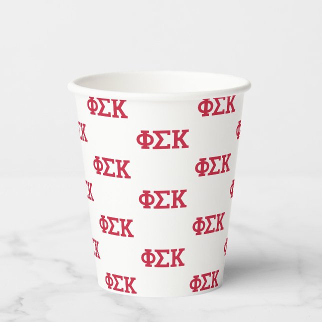 Phi Sigma Kappa Letters Paper Cups (Front)