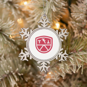 Phi Sigma Kappa Shield Snowflake Pewter Christmas Ornament