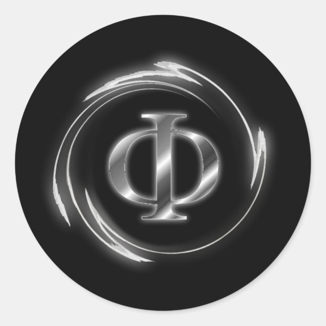 Phi symbol classic round sticker (Front)