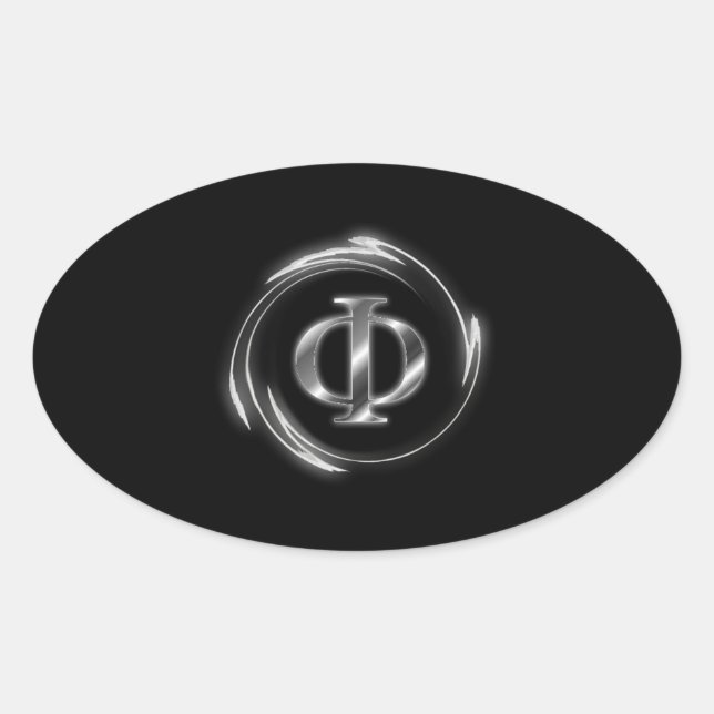 Phi symbol oval sticker (Front)