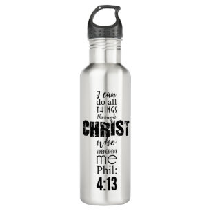 Phil 4:13 cross bk 710 ml water bottle