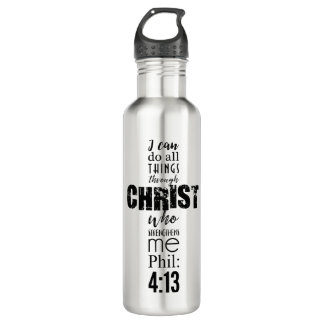 Phil 4:13 cross bk 710 ml water bottle