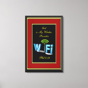 Phil 4:19 God is My Wireless Provider Canvas Print