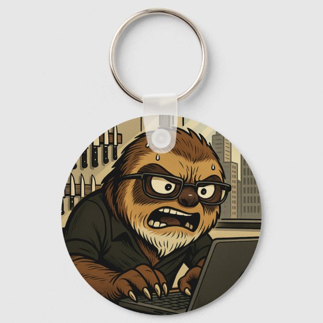 Phil Elmore Agitated Sloth Keychain (Front)