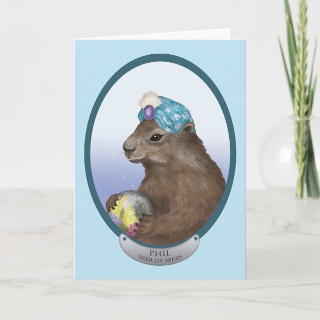 Phil The Psychic Groundhog Card (Front)