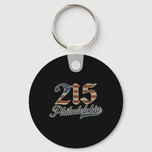 Philadelphia 215 Area Code Patriot Usa American Fl Keychain