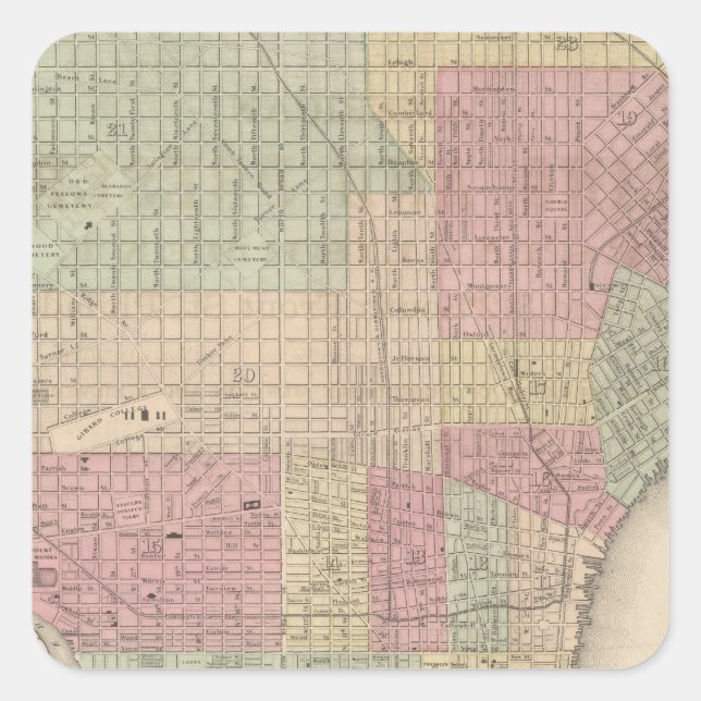 Philadelphia 2 square sticker (Front)