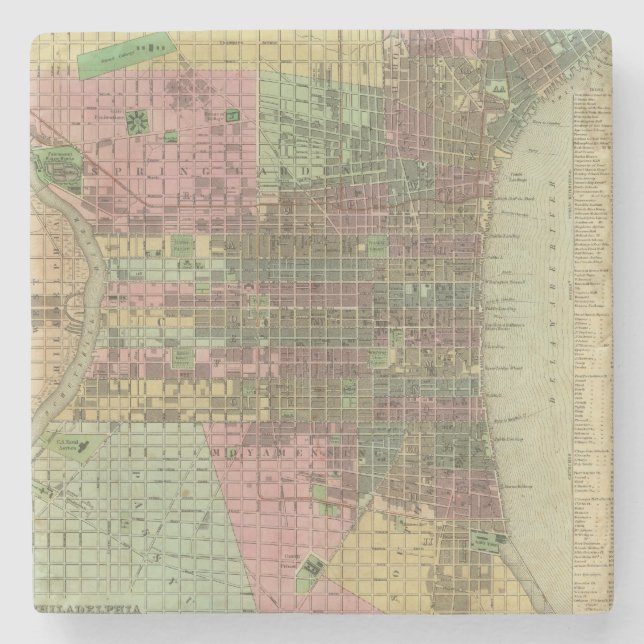 Philadelphia 4 stone coaster (Front)