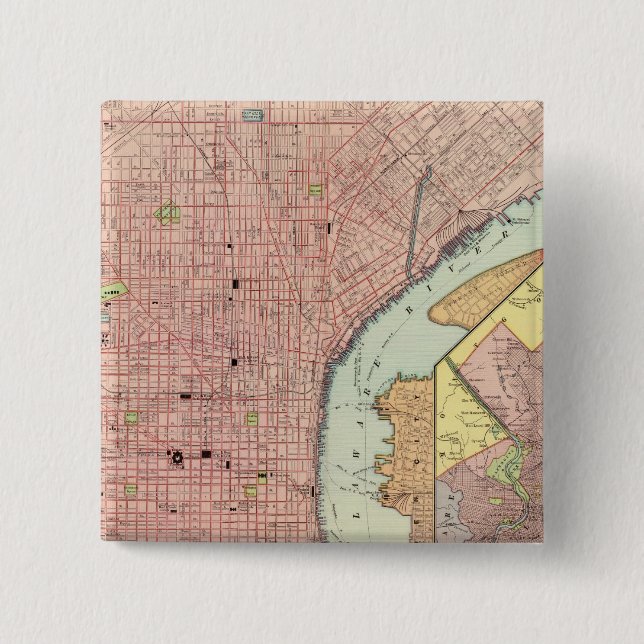 Philadelphia 5 2 inch square button (Front)