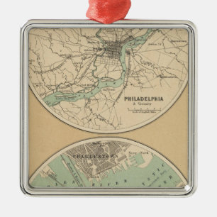 Philadelphia and Boston Metal Ornament