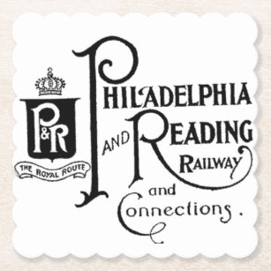 Philadelphia and Reading Railroad Logo     Paper Coaster