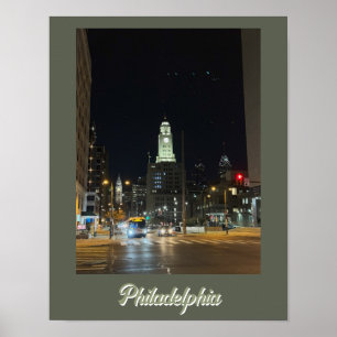 Philadelphia at Night Poster