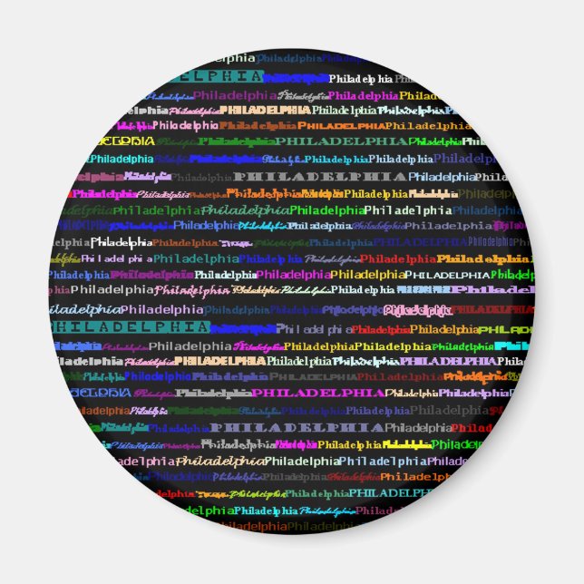 Philadelphia Black Background Magnet (Front)