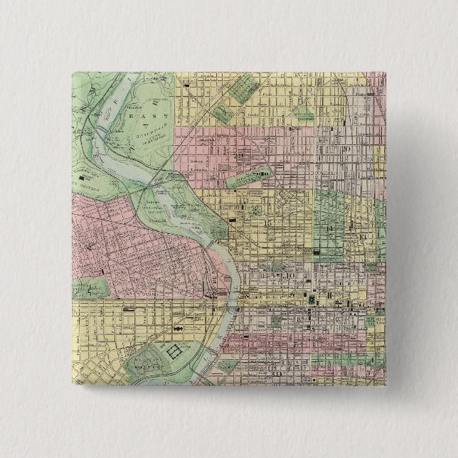Philadelphia, Camden 2 Inch Square Button (Front)