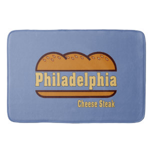 Philadelphia cheese Steak, add text Bath Mat