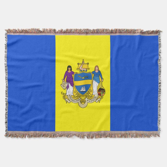 Philadelphia city flag throw blanket (Front)
