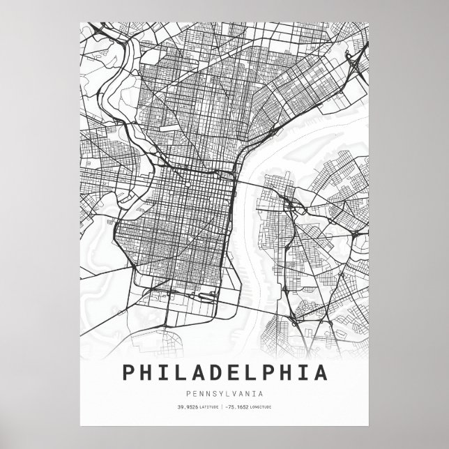 Philadelphia City Map Poster (Front)