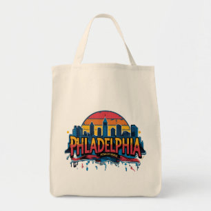 Philadelphia City Pennsylvania USA retro skyline Tote Bag