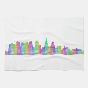 Philadelphia city skyline kitchen towel