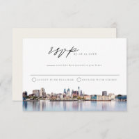 PHILADELPHIA City Skyline Watercolor RSVP Postcard