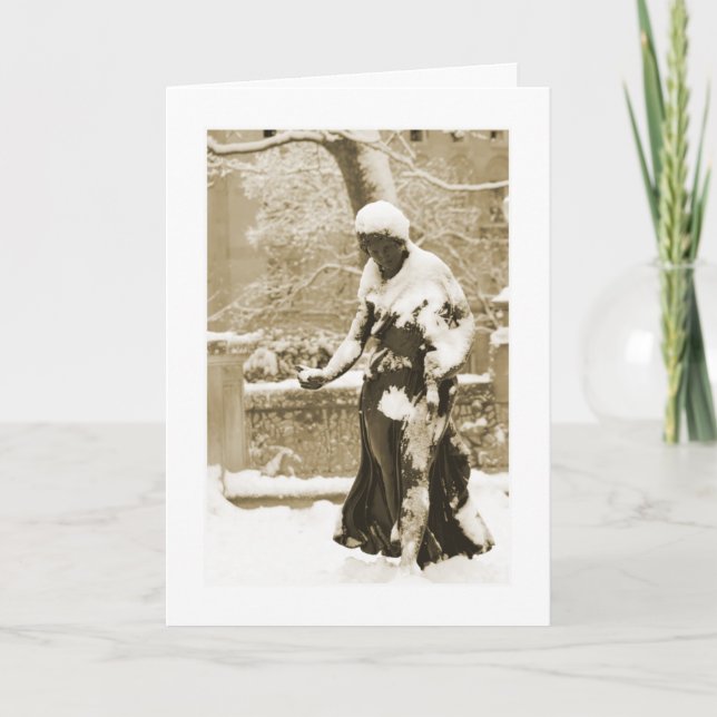 Philadelphia Duck Girl Greeting Card, Gold Holiday Card (Front)
