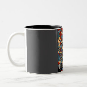 Philadelphia Earthtone Map - Colourful Abstract Ar Two-Tone Coffee Mug