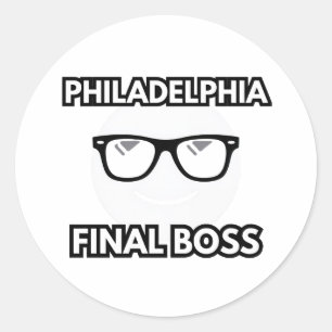 Philadelphia Final Boss Cool Emoji Classic Round Sticker