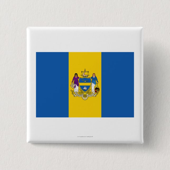 Philadelphia Flag 2 Inch Square Button (Front)