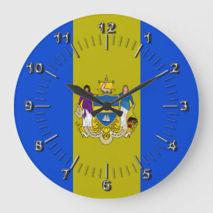 Philadelphia flag Large Clock