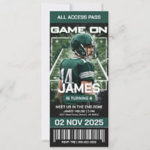 Philadelphia Football Ticket Birthday Invitation