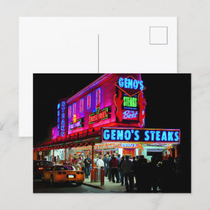 Philadelphia, Geno's Steaks, Postcard