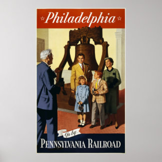 Philadelphia Go by Pennsylvania Railroad Poster